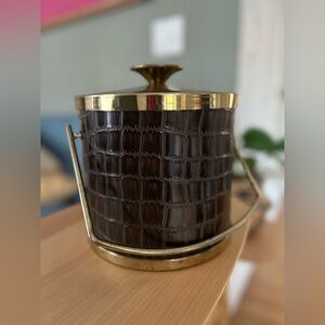 True Vintage Barware Leather & Brass ice bucket bar accessory drinks holiday